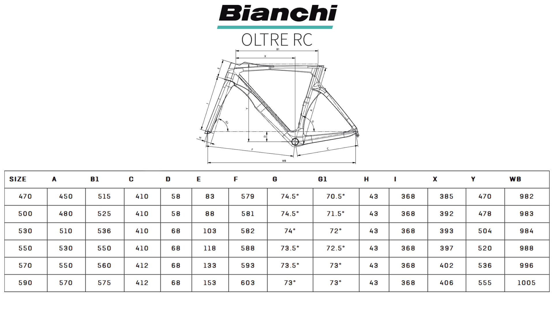 Bianchi oltre size chart outlet